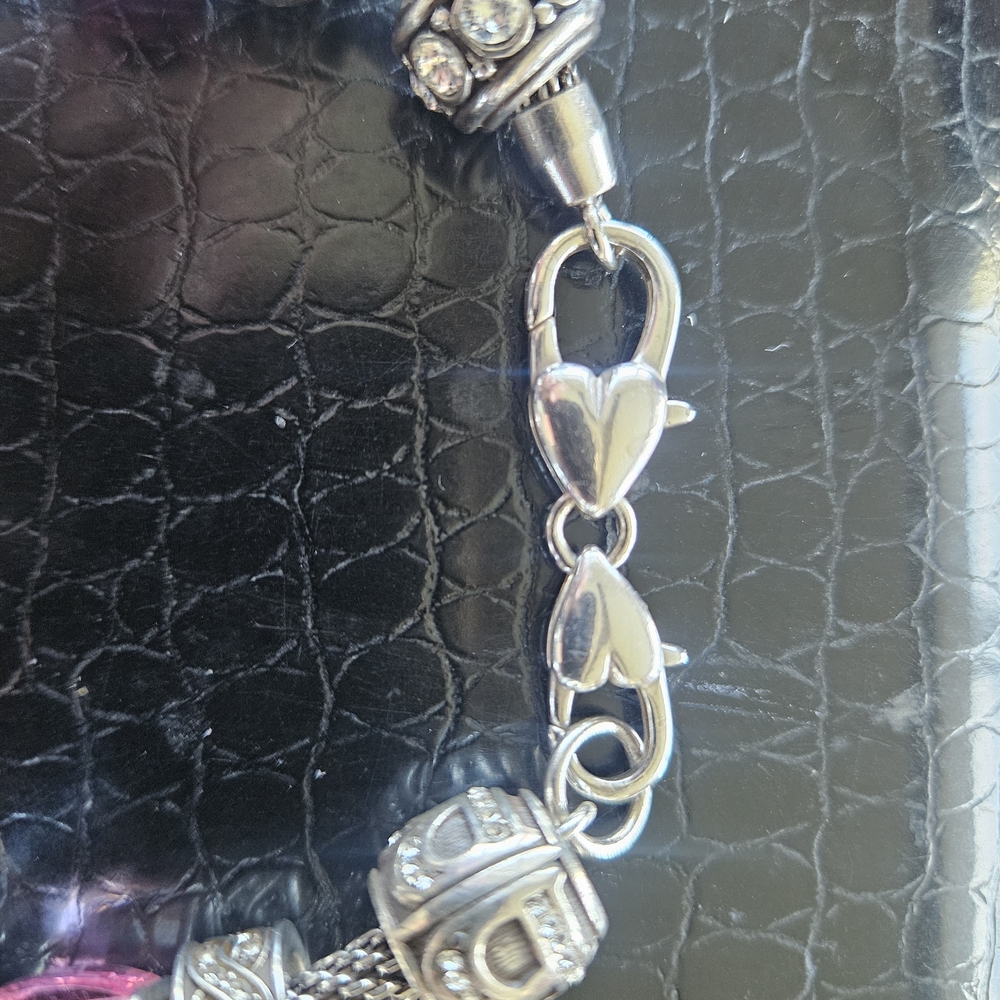 Brighton Silver Bracelet with Pink and Black Accents - Picture 5 of 6